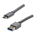 Logo USB kabel (3.2 gen 1), USB A samec - USB C samec, 1m, 5 Gb/s, 5V/3A, ed, box, kovov opleten, hlinkov kryt konektoru