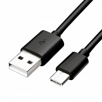 Logo USB kabel (2.0), USB A samec - USB C samec, 1m, černý, blistr