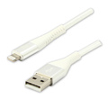 Logo USB kabel (2.0), USB A samec - Apple Lightning samec, 1m, MFi certifikace, 5V/2,4A, bl, box, nylonov opleten, hlinkov k