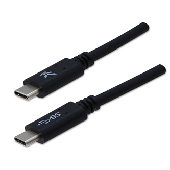 Logo USB kabel (3.2 gen 1), USB C samec - USB C samec, 1m, 5 Gb/s, 5V/3A, černý, blistr