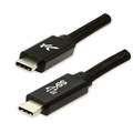 Logo USB kabel (3.2 gen 2), USB C samec - USB C samec, 1m, Power Delivery 100W, 10 Gb/s, 20V/5A, ern, box, nylonov opleten, hl