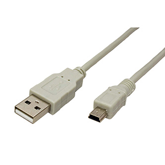 Logo USB kabel (2.0), USB A samec - miniUSB samec, 1.8m, šedý, 5-pack, cena za 1 kus