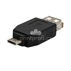 USB redukce, (2.0), microUSB samec - USB A samice, OTG, ern, Logo