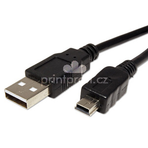 Logo USB kabel (2.0), USB A samec - miniUSB samec, 3m, ern