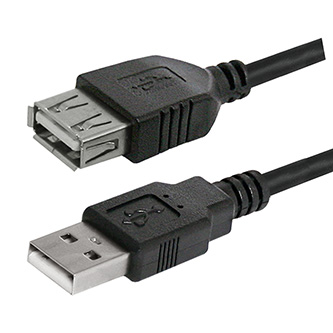 Logo USB prodlužka (2.0), USB A samec - USB A samice, 1.8m, černá, blistr