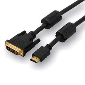 Video kabel DVI (18+1) samec - HDMI samec, 3m, pozlacené konektory, černý, Logo blistr