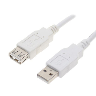 Logo USB prodlužka (2.0), USB A samec - USB A samice, 0.3m, bílá, blistr