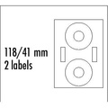 Logo etikety na CD 118/41mm, A4, matn, bl, 2 etikety, 2 prouky, 140g/m2, baleno po 10 ks, pro inkoustov a laserov tiskrny