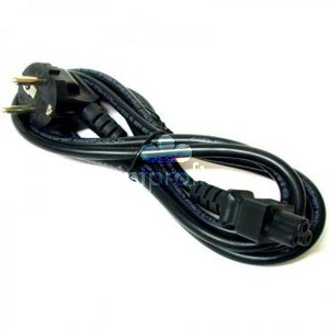 Sov kabel 230V napjec k notebooku, CEE7 (vidlice) - C5, 2m, VDE approved, ern, Logo, koncovka ve tvaru trojlstku (MickeyMo