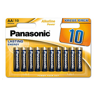 Baterie alkalická, AA, 1.5V, Panasonic, blistr, 10-pack, Alkaline power