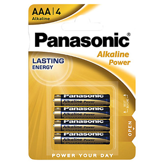 Baterie alkalická, AAA, 1.5V, Panasonic, blistr, 4-pack, Alkaline power