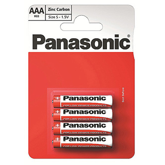 Baterie zinkouhlíková, AAA, 1.5V, Panasonic, blistr, 4-pack