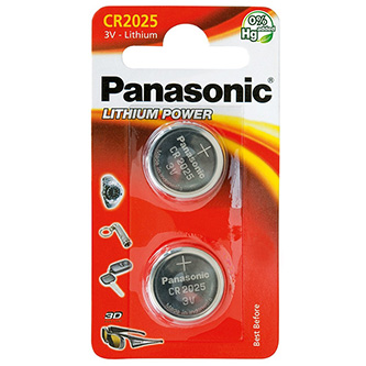 Baterie lithiová, CR2025, 3V, Panasonic, blistr, 2-pack