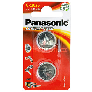 Baterie lithiov, CR2025, 3V, Panasonic, blistr, 2-pack