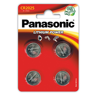 Baterie lithiová, CR2025, 3V, Panasonic, blistr, 4-pack