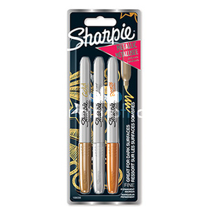 Sharpie, popisova Metallic, mix barev, 3ks, 1.4mm, permanentn