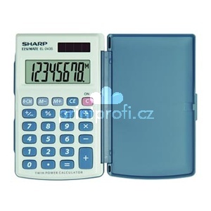 Sharp Kalkulaka EL-243S, edo-modr, kapesn, osmimstn