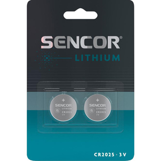 Baterie lithiové, CR2025, 3V, Sencor, blistr, 2-pack