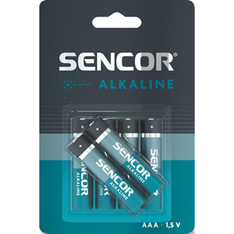 Baterie alkalická, AAA, 1.5V, Sencor, blistr, 6-pack