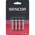 Baterie zinkouhlkov, AAA, 1.5V, Sencor, blistr, 4-pack