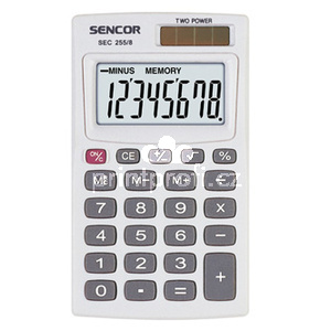 Sencor Kalkulaka SEC 255/8, bl, kapesn, osmimstn, duln napjen