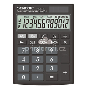 Sencor Kalkulaka SEC 332 T, ern, stoln, dvanctimstn, duln napjen