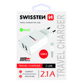 SWISSTEN Sov adaptr 10W, 2 porty, USB-A, kabel USB-C, Smart IC