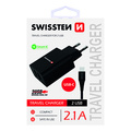 SWISSTEN Sov adaptr 10W, 2 porty, USB-A, kabel USB-C, Smart IC