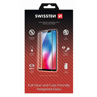 Ochranné temperované sklo Swissten, pro Apple iPhone XR, černá, case friendly and color frame