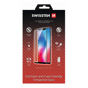 Ochranné temperované sklo Swissten, pro Apple iPhone 11 PRO MAX, černá, case friendly and color frame