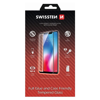 Ochranné temperované sklo Swissten, pro Apple iPhone 6 plus/6S PLUS, bílá, case friendly and color frame