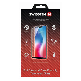 Ochranné temperované sklo Swissten, pro Apple iPhone 6 plus/6S PLUS, černá, case friendly and color frame