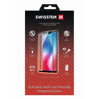 Ochranné temperované sklo Swissten, pro Apple iPhone 7 PLUS/8 PLUS, bílá, case friendly and color frame