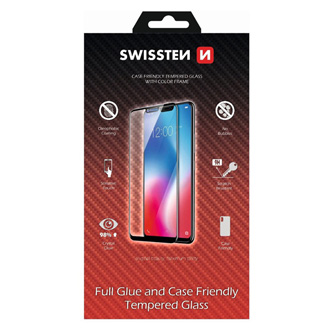 Ochranné temperované sklo Swissten, pro Apple iPhone 7 PLUS/8 PLUS, černá, case friendly and color frame