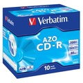 Verbatim CD-R, 43327, AZO Crystal, 10-pack, 700MB, 52x, 80min., 12cm, bez monosti potisku, jewel box, pro archivaci dat