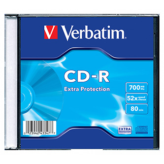 Verbatim CD-R, 43347, DataLife, 1-pack, 700MB, Extra Protection, 52x, 80min., slim box, pro archivaci dat