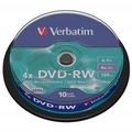 Verbatim DVD-RW, Matt Silver, 43552, 4.7GB, 4x, spindle, 10-pack, bez monosti potisku, 12cm, pro archivaci dat