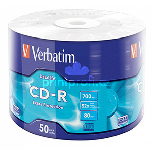 Verbatim CD-R, 43787, Extra Protection, 50-pack, 700MB, 52x, 80min., 12cm, bez monosti potisku, wrap, pro archivaci dat