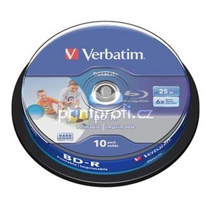 Verbatim BD-R SL, Hard Coat protective layer, 25GB, Pack Spindle, 43804, 6x, 10-pack, pro archivaci dat