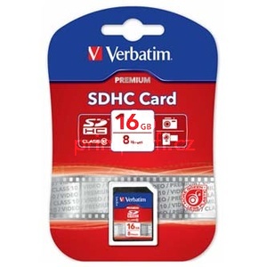 Verbatim pamov karta Secure Digital Card Premium U1, 16GB, SDHC, 43962, UHS-I U1 (Class 10)