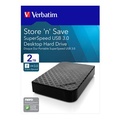 Verbatim extern pevn disk, Store N Save, 3.5", USB 3.0 (3.2 Gen 1), 2TB, 47683, ern