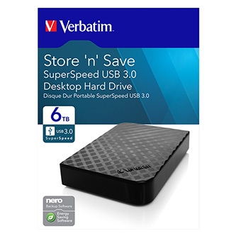 Externí pevný disk, Verbatim, 3.5&quot;, Store,N,Save, USB 3.0, 47686, blistr, černá