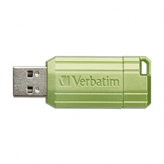 Verbatim USB flash disk, USB 2.0, 64GB, Store,N,Go PinStripe, zelený, 49964, pro archivaci dat