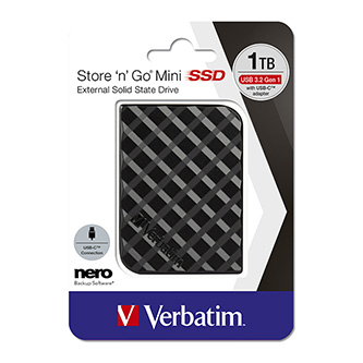SSD Verbatim 2.5&quot;, externí USB 3.2 Gen 1, 1000GB, 1TB, Store N Go Mini, 53237, USB-A/Micro-B, obsahuje adaptér USB-A na USB-C(TM)