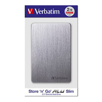 Verbatim externí pevný disk, Store,n,Go ALU Slim, 2.5&quot;, USB 3.0, 2TB, 53665, vesmírné šedý