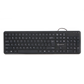 Powerton WPK102, Slim klávesnice US, klasická, drátová (USB), černá, tichá