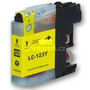 Brother LC123 Y yellow cartridge lut kompatibiln inkoustov npl pro tiskrnu Brother DCPJ152W
