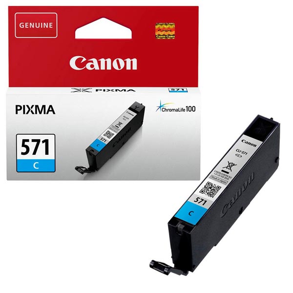 originál Canon CLI571C, cyan, 345str., 7ml, 1ks, 0386C001 modrá inkoustová náplň pro tiskárnu