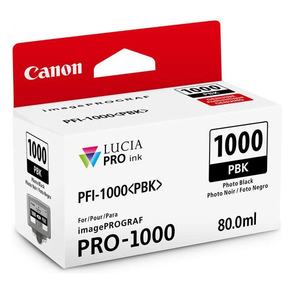 originál Canon PFI-1000PBK, photo black, 2205str., 80ml, 0546C001 fotografická černá inkoustová náplň pro tiskárnu