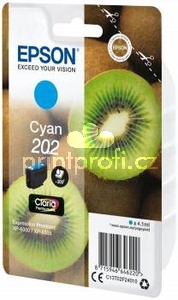 originl Epson 202, C13T02F24010 cyan cartridge modr azurov originln inkoustov npl pro tiskrnu Epson